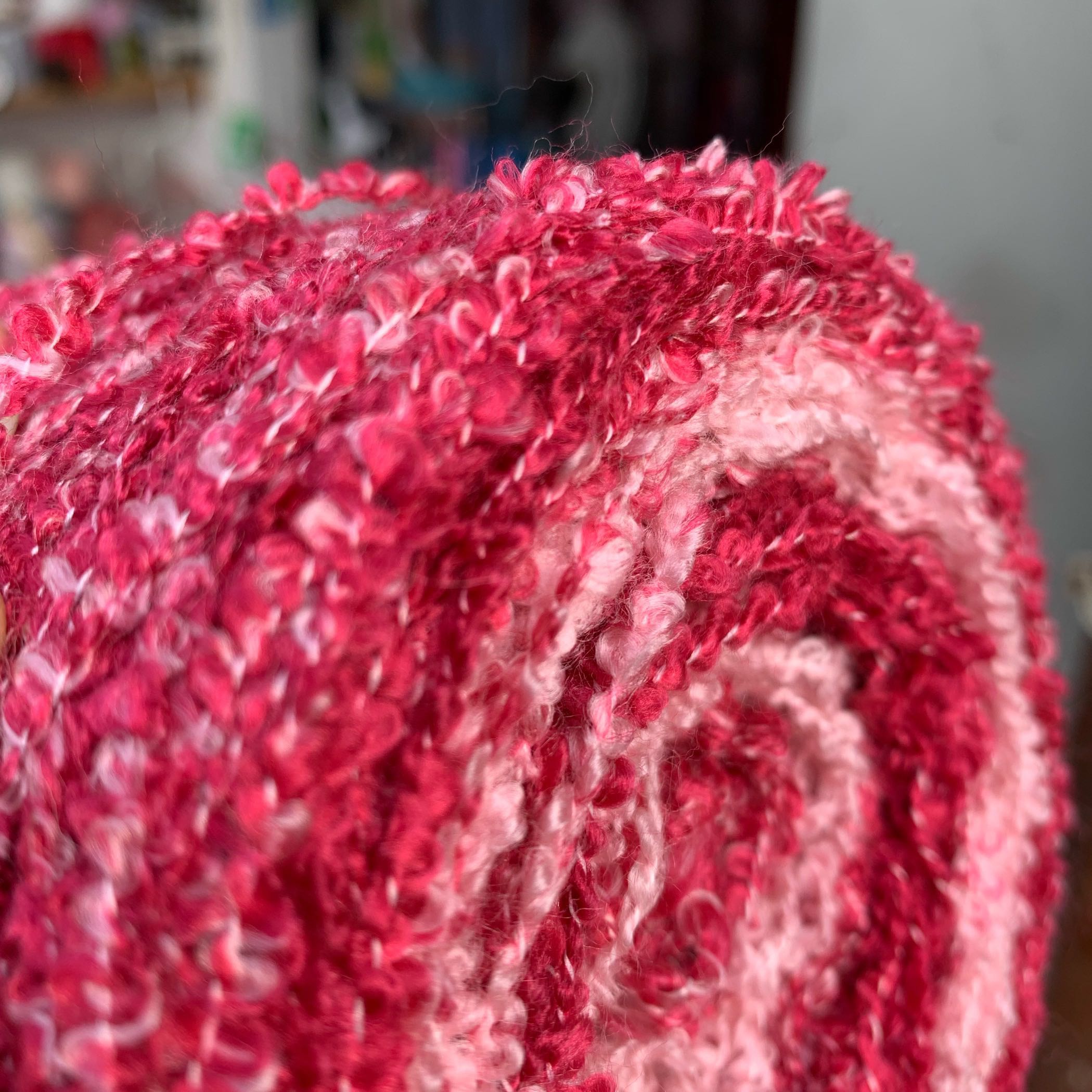 Limited 250g beautiful colorful fancy space dye acrylic loop yarn for knitting DIY Sewing weaving crochet thread X5211