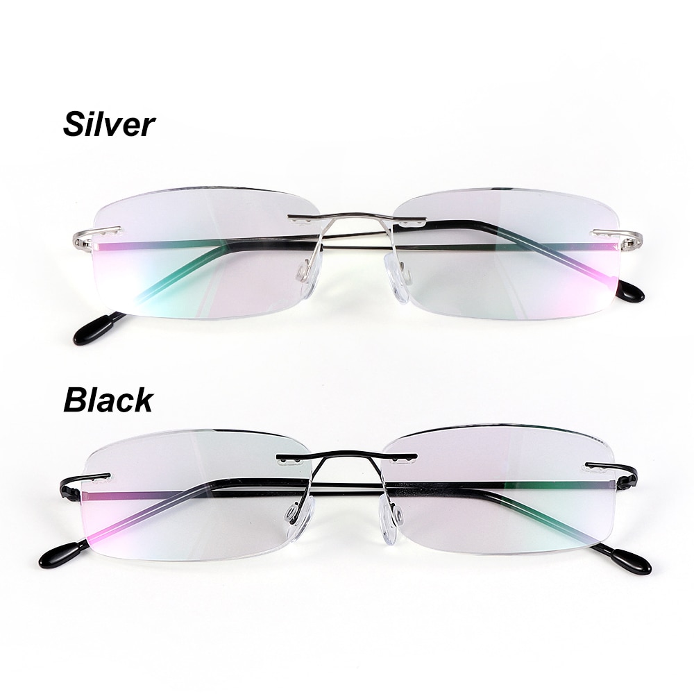 Leesbrillen voor ouderen, randloos, ultralicht, geheugen titanium brillen, magnetische rechthoekige brillenaccessoires