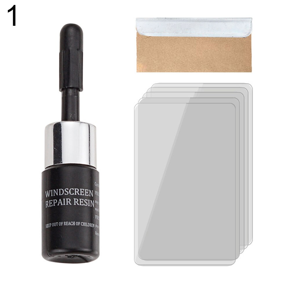 Automotive Glass Repair Fluids Car Windshield Crack Chip Repair Tool DIY Fix Kit: 1Pc Black kit