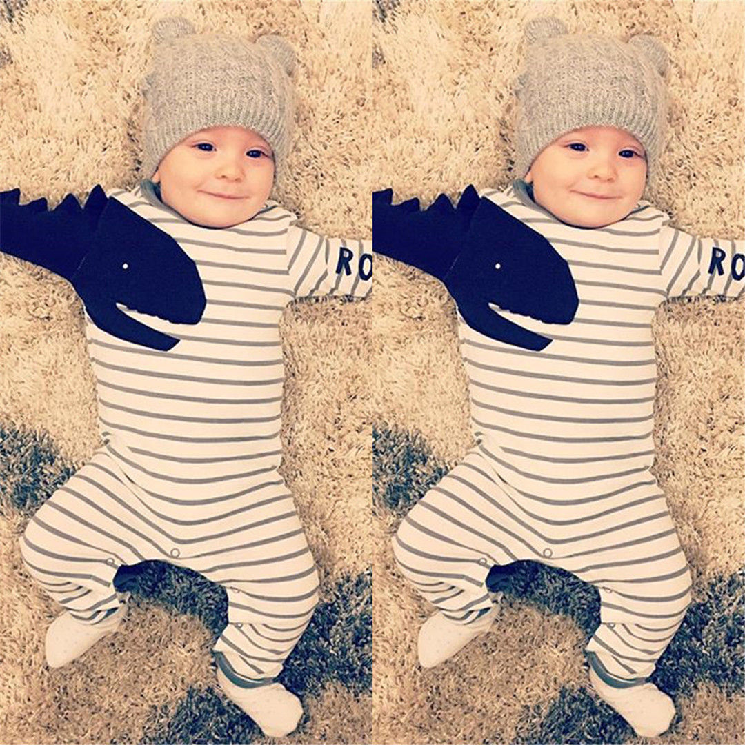 Pudcoco Girl Jumpsuits Newborn Baby Boy Girls 3D Dinosaur Romper Jumpsuit Outfits Set Playsuit