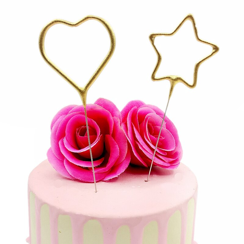Velas de estrellas de amor huecas creativas, decoración para Tartas, decoración para aniversario de boda, recuerdos para Baby Shower, decoración para fiestas de cumpleaños para niños