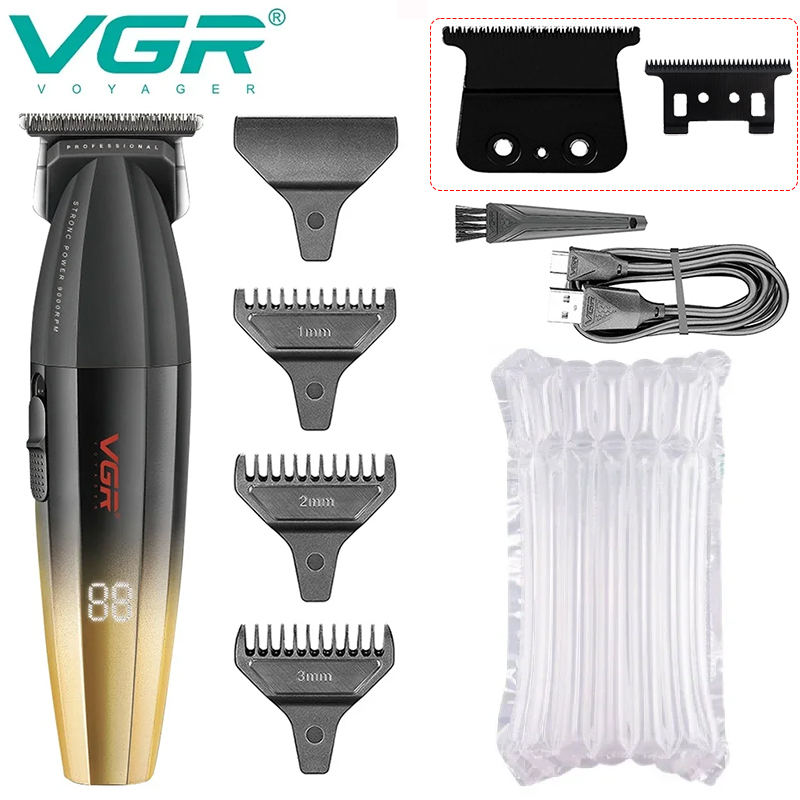 VGR tondeuse à cheveux professionnelle électrique Rechargeable tondeuse à cheveux barbe Kit de coupe de cheveux Machine de barbier tondeuse faciale pour hommes V-906: YELLOW