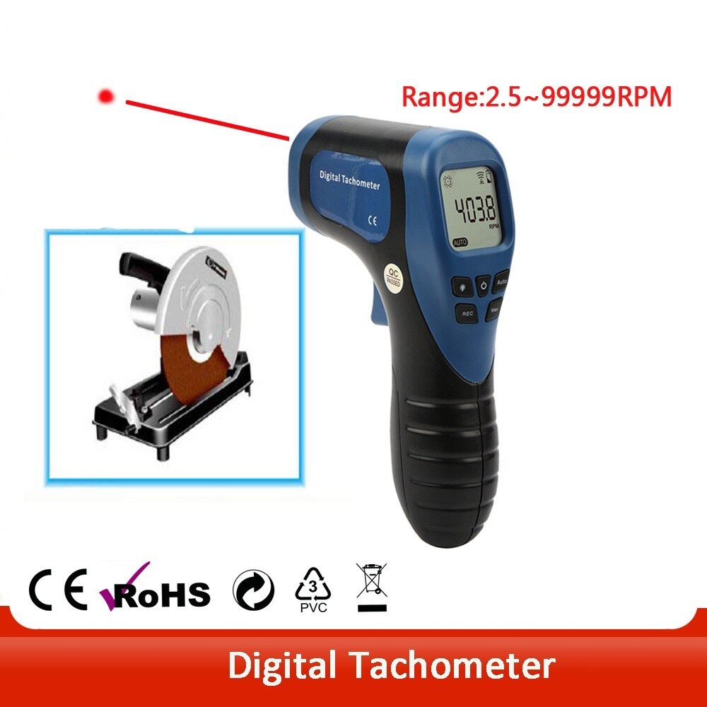 Tachymètre numérique Laser sans Contact, pistolet, tachymètre RPM, jauge de vitesse, portable