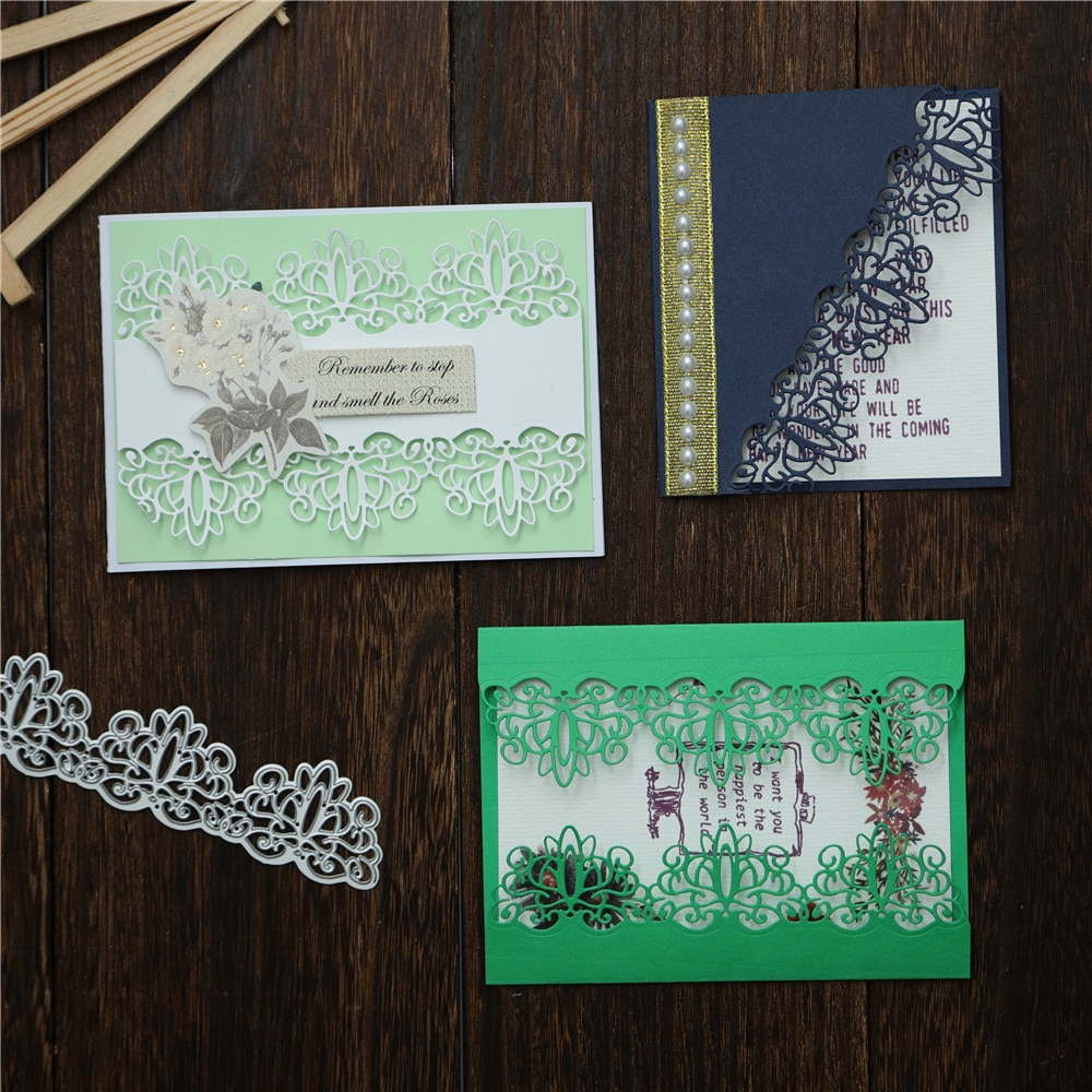 Kokorosa dentelle bordure cadre métal matrices de découpe Scrapbooking pour la fabrication de cartes gaufrage pochoir découpé artisanat matrices pour