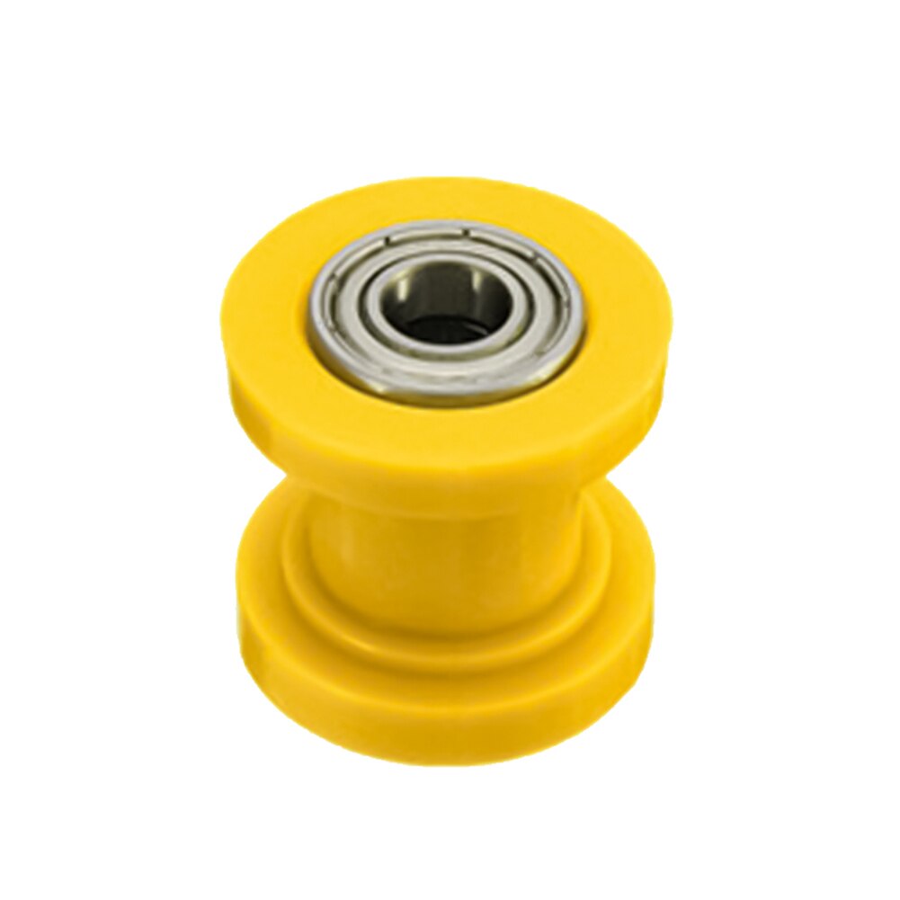 Polea de cadena para motocicleta, rodillo tensor de guía de rueda de 10mm, accesorios de motocicleta: YELLOW