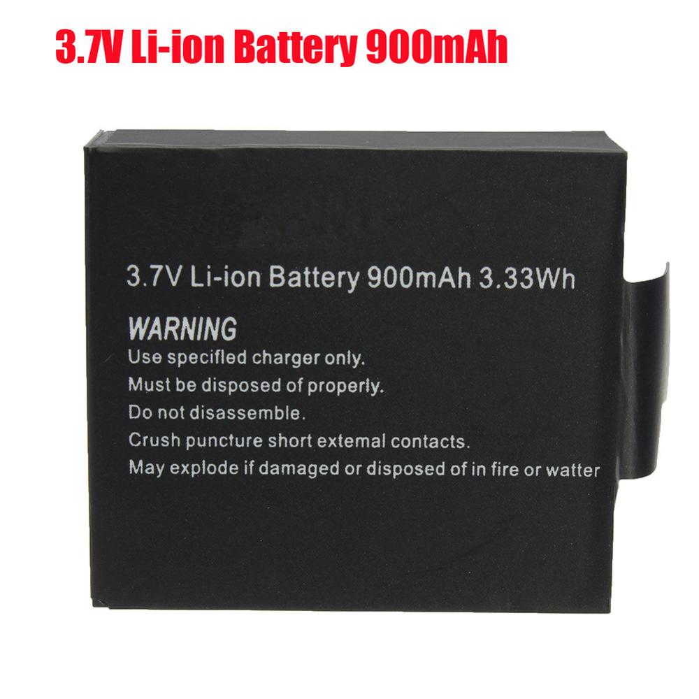 3.7v 900 mah uppladdningsbart kamerabatteri + dubbel batteriladdare för sjcam  sj4000 sj5000 sj6000 sj7000 wifi action kamera batteri: 1pc batterier