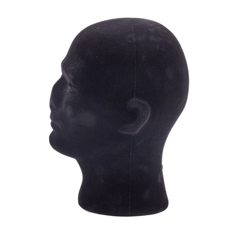 BMBY-3X Male Styrofoam Foam Mannequin Manikin Head Model Wigs Glasses Cap Display Stand Black