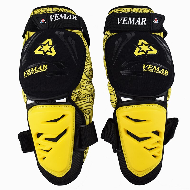 VEMAR MTB Knee Protector Guard Mountain Bike Knee Pads Slider BMX DH ATV Motorcycle Protective Gear Motocross Knee Protection: E02-YELLOW