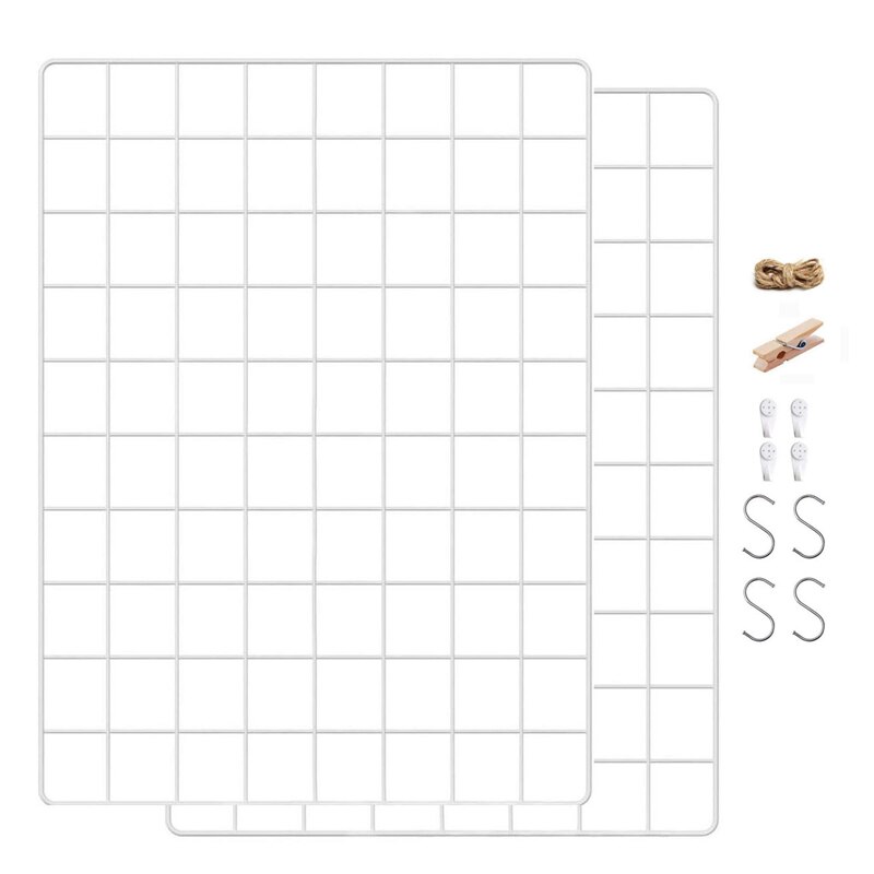 Multifunction Mesh Set of 2 Grid Panel Wall Grid Wall Decor Mesh Grid Panel Photo Wall Hanging Display and Wall Home Decorations