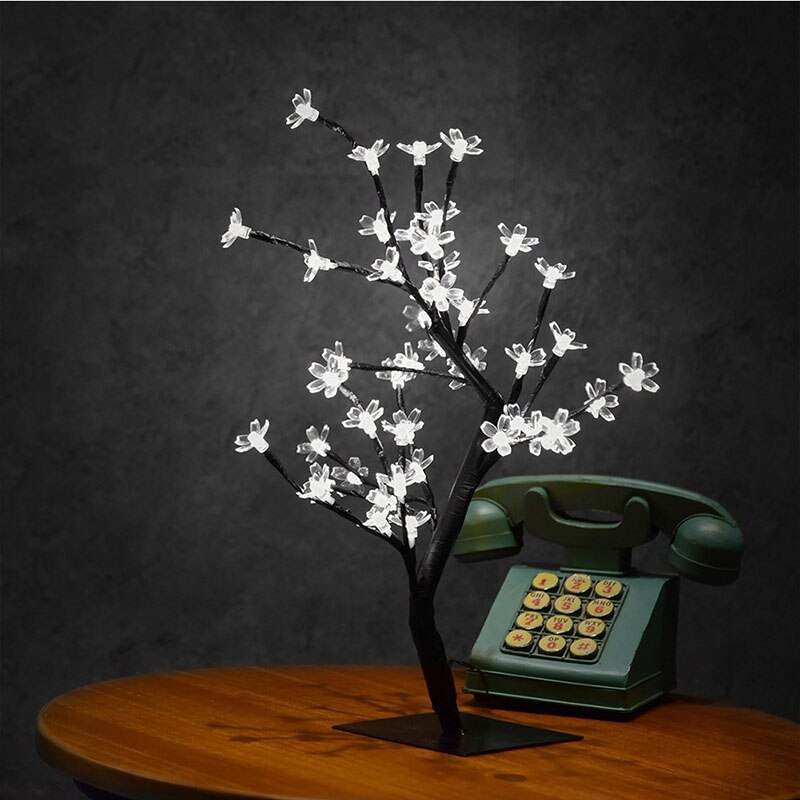 FUCHSUN $$$ LED Kirschblüten Baum Lampe, 45,7 cm, beleuchteter Bonsai Baum, batteriebetrieben, USB betrieben, künstlicher Blumenbaum für Frühling, Innenbereich, Hochzeit, Party, Dekoration
