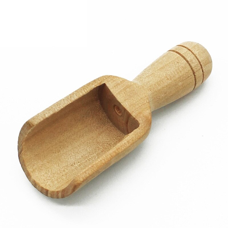 1/3 st mini trä skopor diy små skopor bad salt sked långt handtag godis mjöl sked för badsalt köksredskap