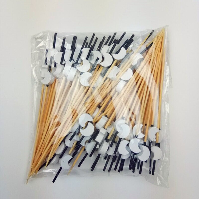 XUNZHE 12Cm Disposable bamboo / color acrylic Cocktail Drink Stirring Sticks Food Dessert Picks Fruit Fork postre accessories: 10
