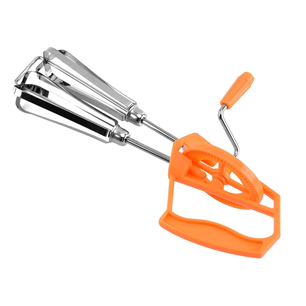 Hand Crank Egg Beater Stainless Steel Rotary Hand Whisk Manual Egg Mixer Kitchen Cooking Tool Plastic Handle Egg Beater