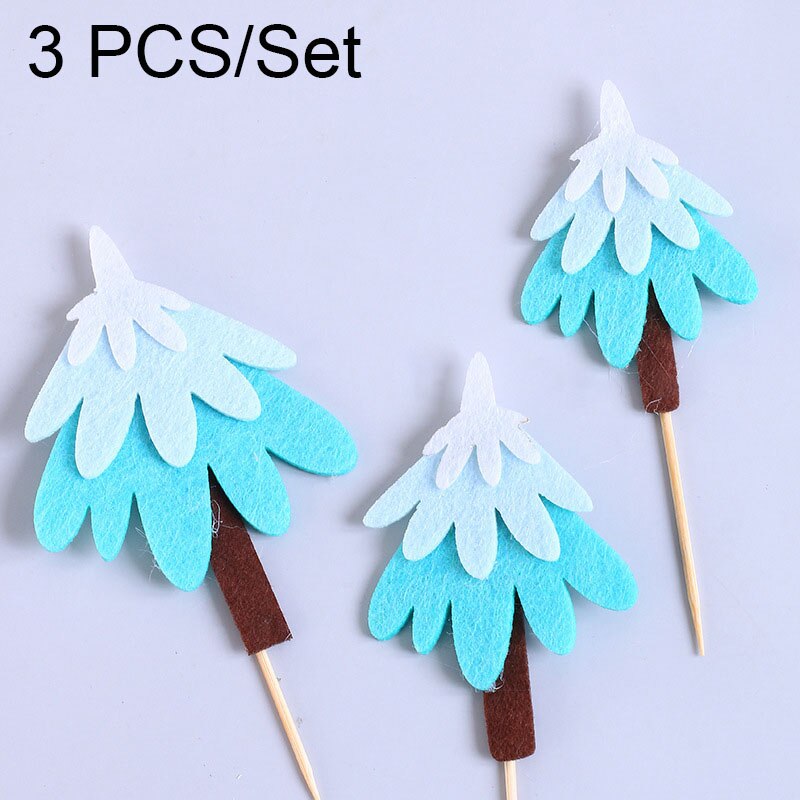 Small Tree Cake Topper Happy Birthday Party Decor Kids Boy Girl Birthday Cake Decor 1st Birthday Cupcake Toppers: 3