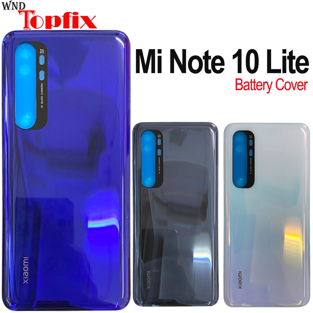 Cover 6.47&quot;For Xiaomi Mi Note 10 Lite Battery Cover Rear Glass Door Housing M2002F4LG Mi Note10 Lite Back Battery Cover