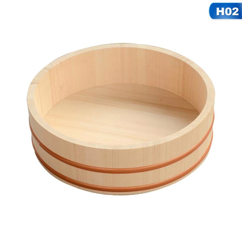 Keuken Sushi Emmer Witte Grenen Houten Koreaanse Bibimbap Emmer Sushi Kom Japanse Keuken Houten Emmer: H02 30x7.5cm