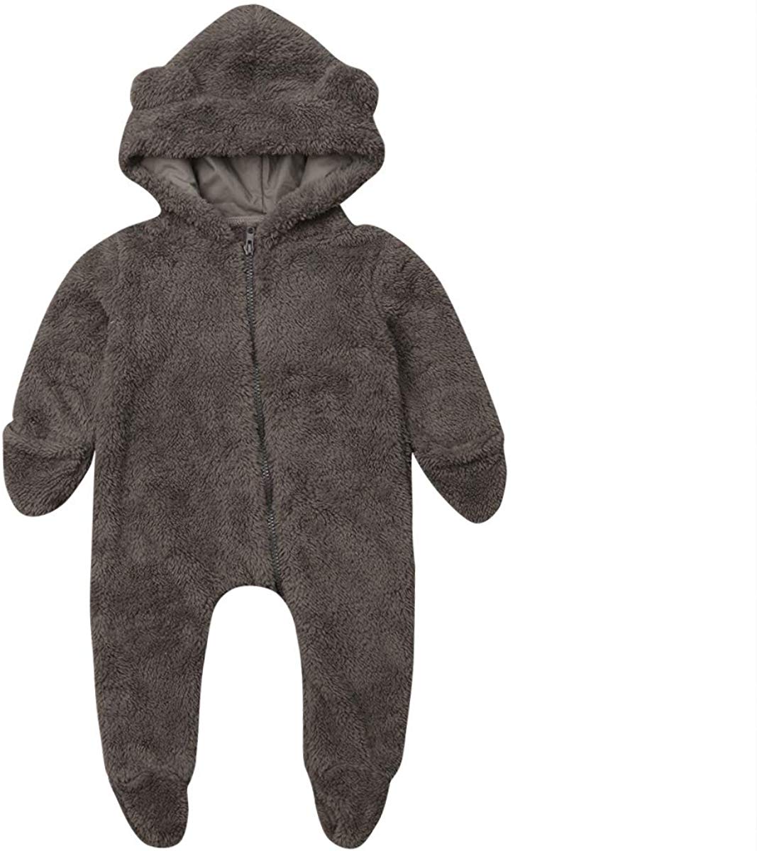 Neugeborene Baby Mädchen Jungen Vlies Plüsch Footies Overall Nette Teddybär bilden Sodt Lange Hülse Schlauch Strampler Kleidung Kleinkind Kostüm