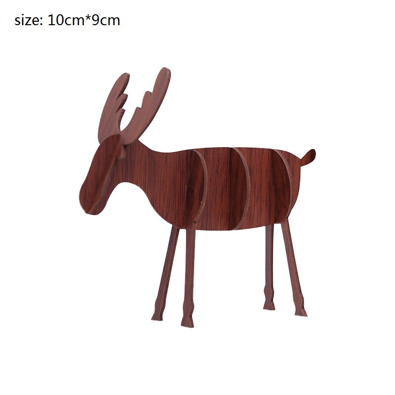 Gelukkig jaar doe-het-zelf knutselwerkje houten eland ornamenten kinderkerstversiering voor thuis kerstboom houten ornament: Zy380-b01