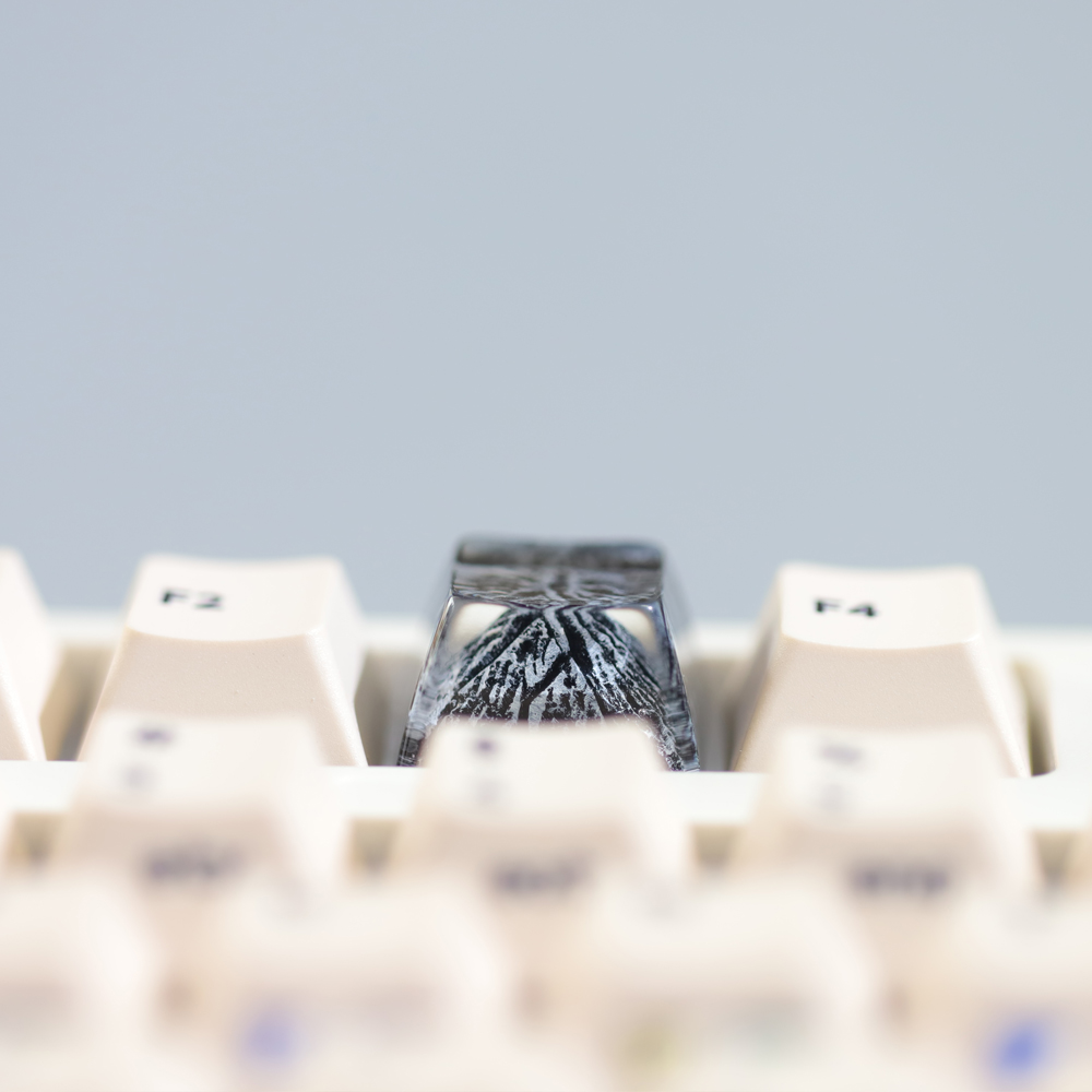 Teclas tridimensionales creativas personalizadas hechas a mano para interruptores Cherry MX, teclado mecánico, teclas de resina de montañas nevadas