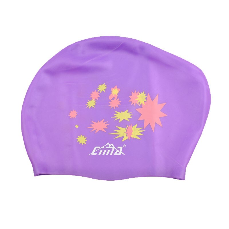 Gorro de natación de silicona para mujer, gorro de baño de pelo largo Extra grande, impermeable, con copa de oreja, protege las gorras de natación elásticas
