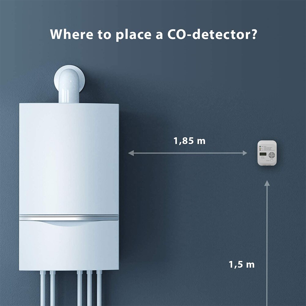 Kohlenmonoxid-detektor Klar Bildschirm Batterie Betrieben Co Alarm Detektor Laut Alarmierend Mit LCD Display Für