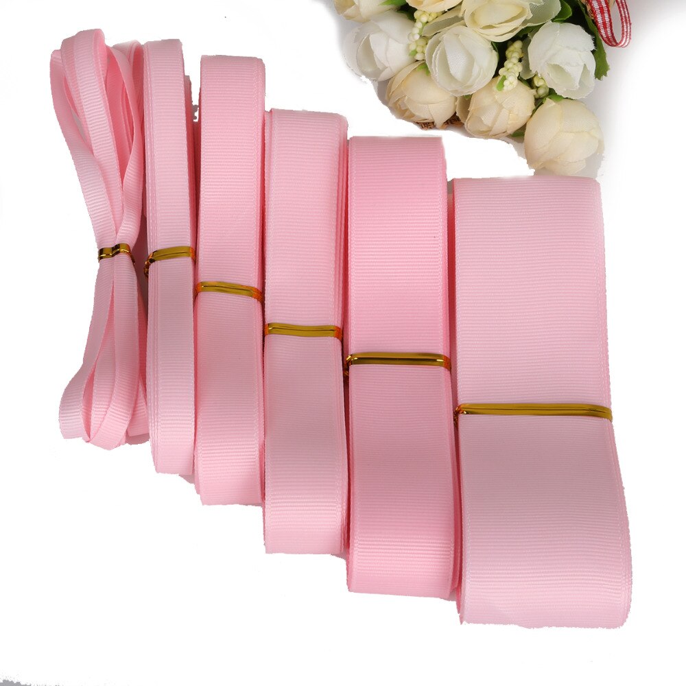 Roze kleur 5 yards/lot 7mm/10mm/15mm/20mm/25mm/38mm voor kiezen grosgrain lint voor bruiloft decoratie & diy cadeaupapier