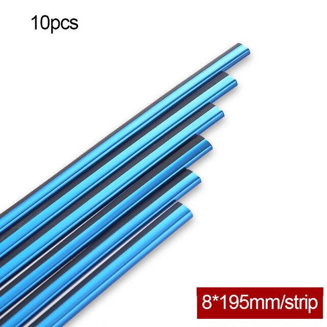 10 Uds molduras decorativas de coche, tira embellecedora de salida de aire, rejillas de ventilación de coche, borde embellecedor de coches, cintas de decoración, accesorios de coche cromados: Blue