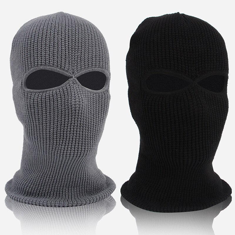 Pasamontañas de abrigo 2/3 agujero Gorro con máscara de cara de protector facial para motocicleta conducción al aire libre, esquí, montañismo, cubierta de la cabeza