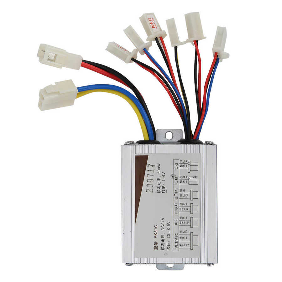 E-bike Motor Controller 24V 500W Universal Electric Bike Brush Controller with LCD Electric Quantity Display Throttle Handle Kit