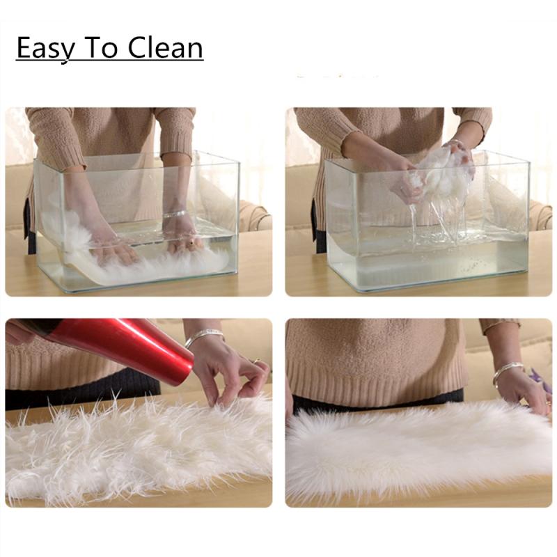 Shaggy Tapijt Wol Faux Pluizige Mat Kunstmatige Schapenvacht Harige Mat Ronde Tapijt Geen Pluisjes Tapijt Voor Slaapkamer Woonkamer Decor 30*30Cm