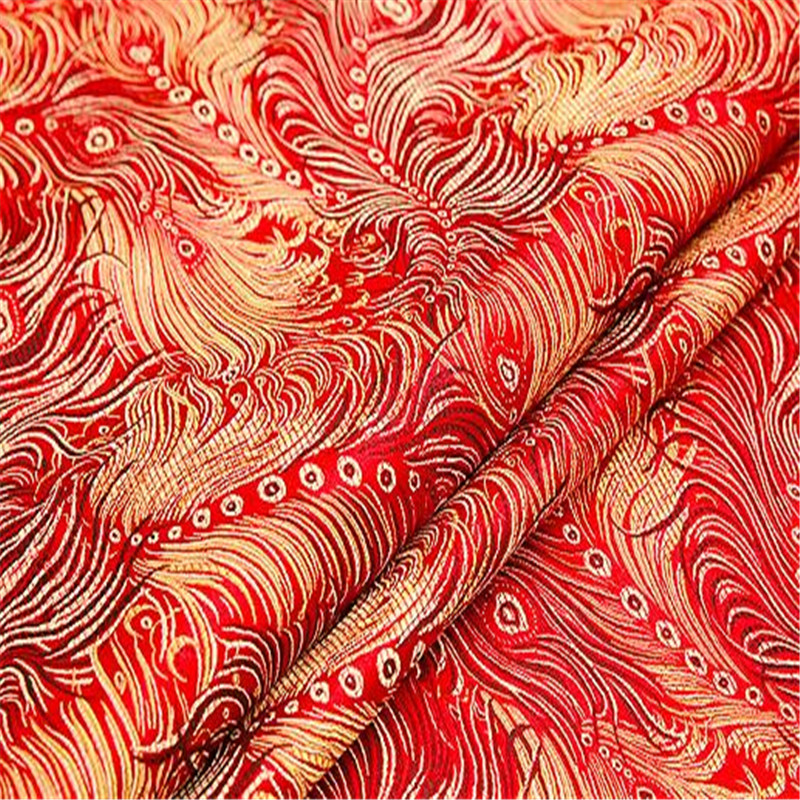 Jacquard polyester brokade stof påfugl hale nyeste mønster stof materiale til fremstilling af kvinder håndtasker