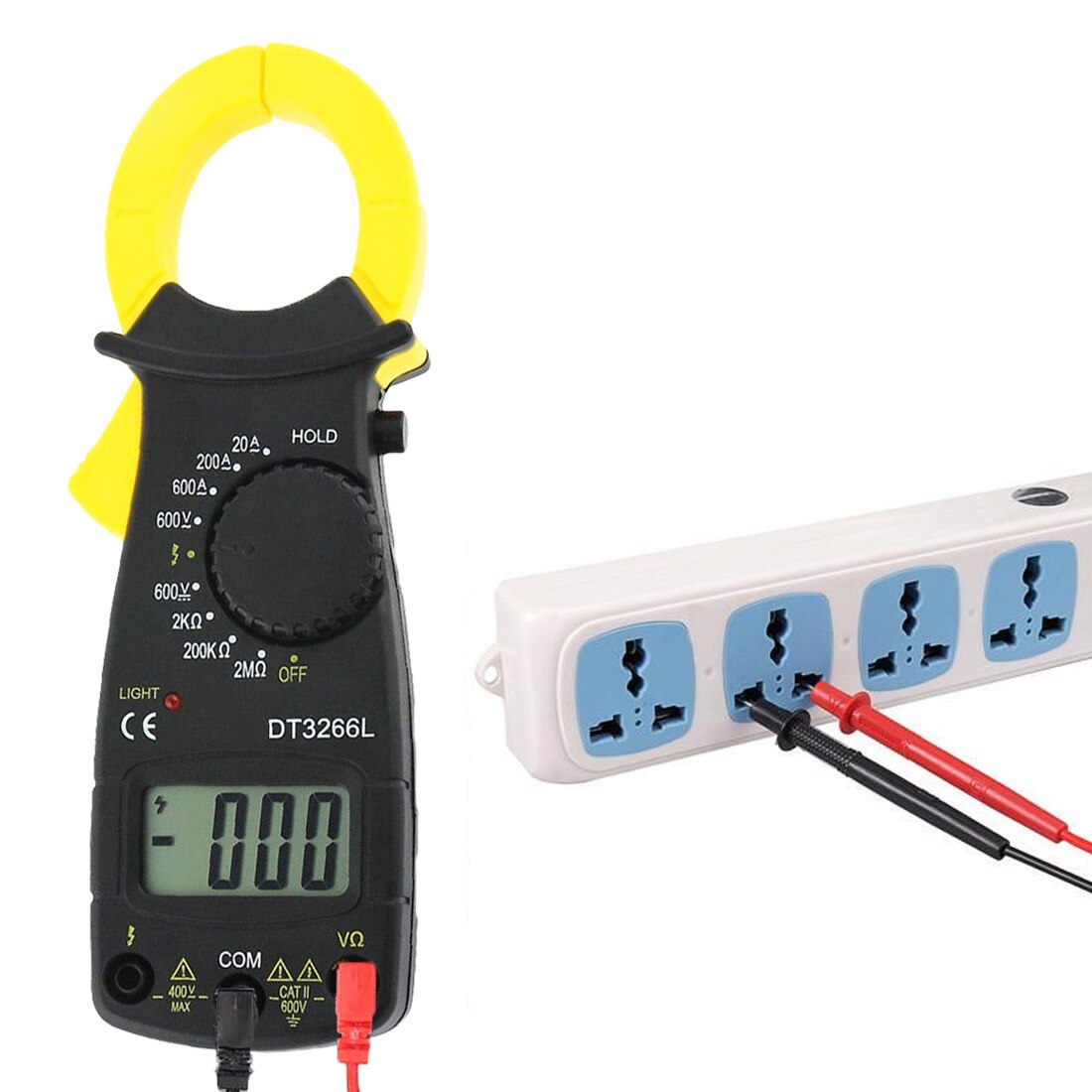 Digital Current Clamp Meter Buzzer Data Hold Non-contact Multimeter Voltmeter Ohmmeter Ammeter AC DC