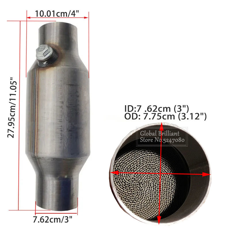 Convertidor catalítico de carrera de núcleo metálico de alto flujo universal de 200 celdas "Euro1 Sport de alto rendimiento: Castaño