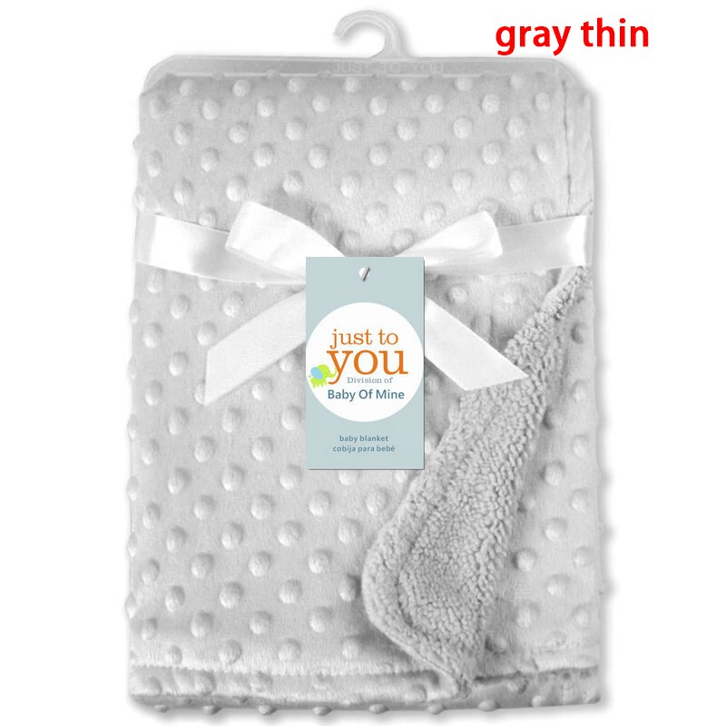 Zwf348 cobertor para o bebê swaddling pequeno lance caso capa de cama folhas flanela veludo quente sólido micro pelúcia: gray thin