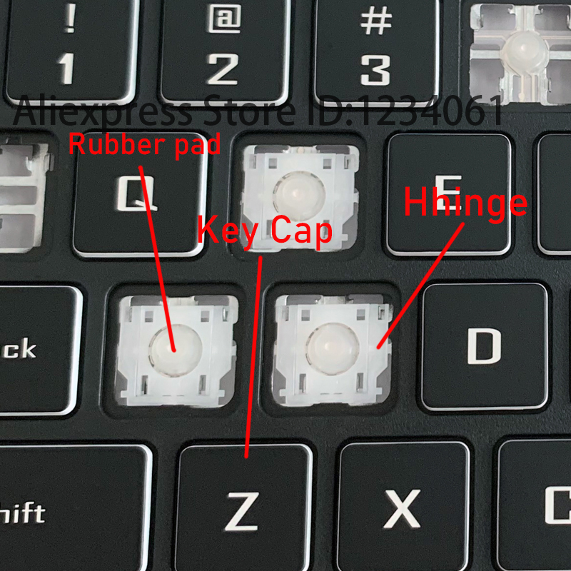 Tapa de tecla de repuesto para Acer Nitro 5 AN515-51 AN515-52 AN515-53 AN515-41 AN515-31 Clip de retenedor de tijera bisagra botón teclado