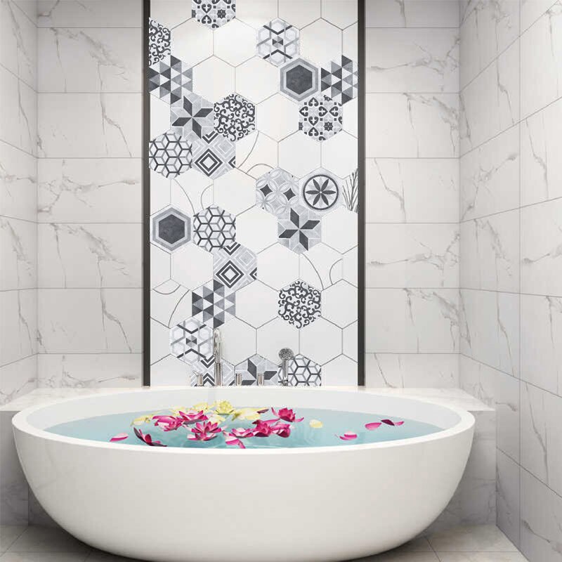 10 PCS Porcelain Self-Adhesive Non-Slip Bathroom Kitchen Floor Wall Tile Sticker