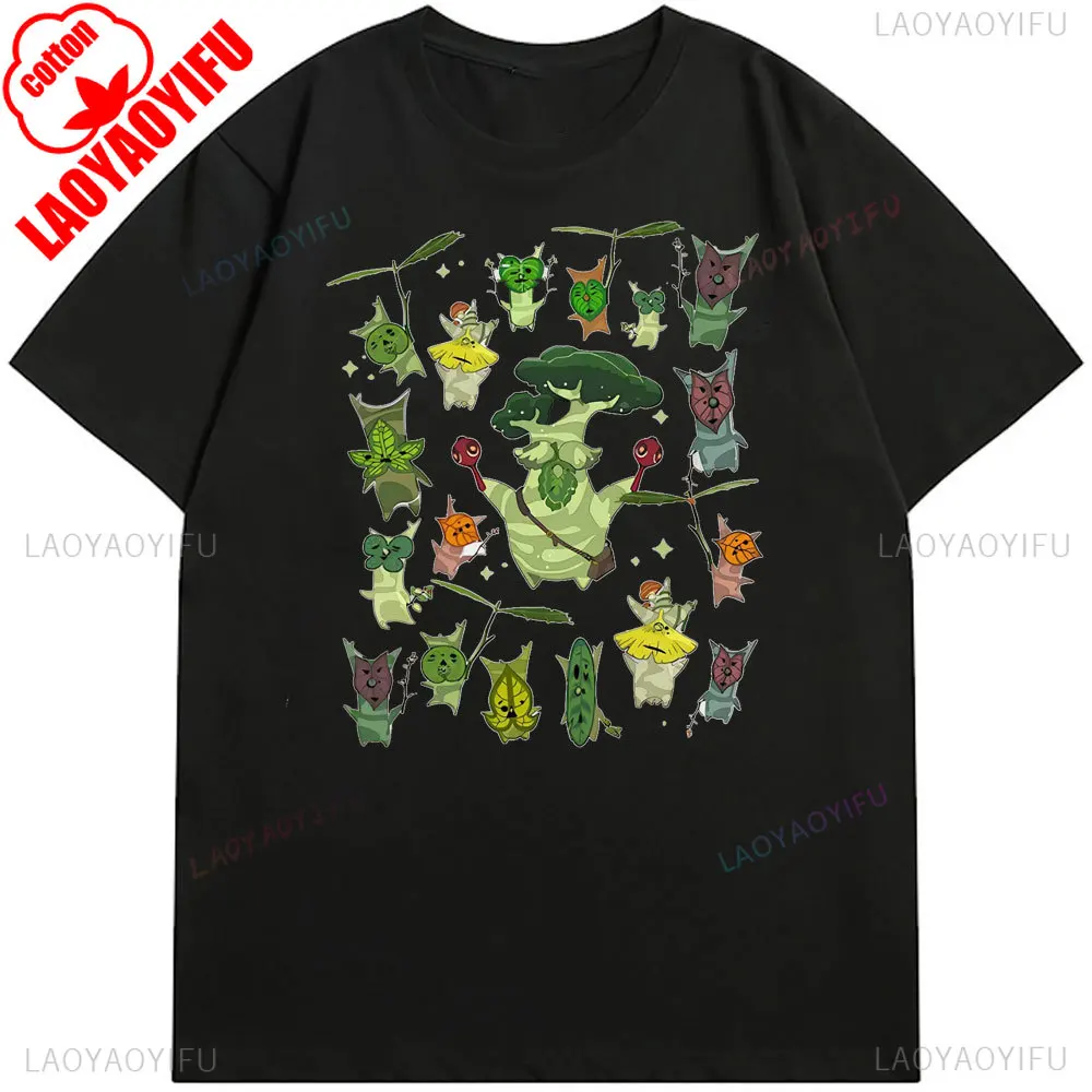 Zelda korok-skjorte breath of the wild hylia anime-skjorte korok arboretum gamer-skjorte planteelsker sommerskjorter bomulds-t-shirts toppe