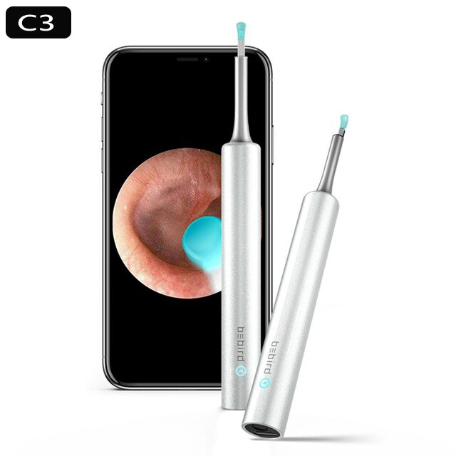 Bebird X17 Pro Bebird Visuele Oor Stok In-Ear Hoge Precisie Endoscoop Veiligheid Oor Wax Verwijderen Cleaner Mini camera Met Base: C3 White