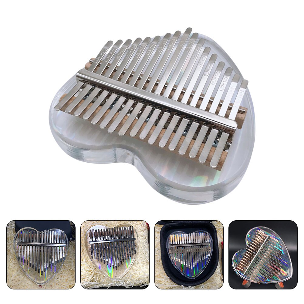 1 Set Acrylic Kalimba Piano 17 Keys Thumb Piano Mini Kalimba Musical Instrument