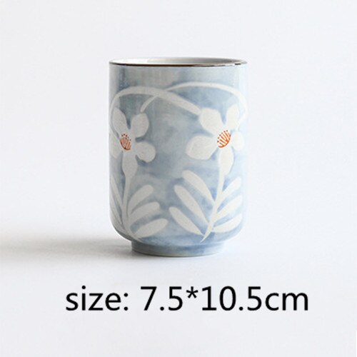 Grote waterbeker in japanse stijl, beschilderde watermok, theekop van steengoedkeramiek, handbeschilderd keukendrinkgerei, rechte theekom: C