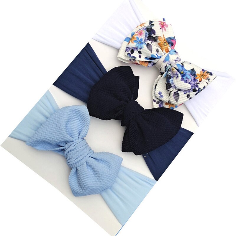 3 Pcs/Set Sweet Princess Baby Headband Flower Big Bows Kids Children Turban Hairbands For Girls Baby Girl Hair Accessories: style 15