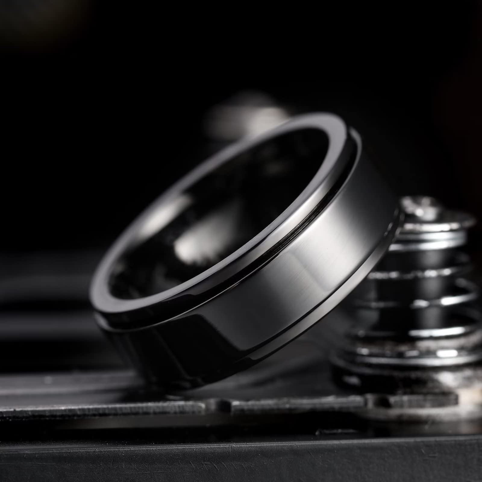 Edelstahl Angst zappeln Spinner Ringe für Männer cool Punk Spinnen Drehen Ringe für männer Anti betonen Hochzeit Band Schmuck