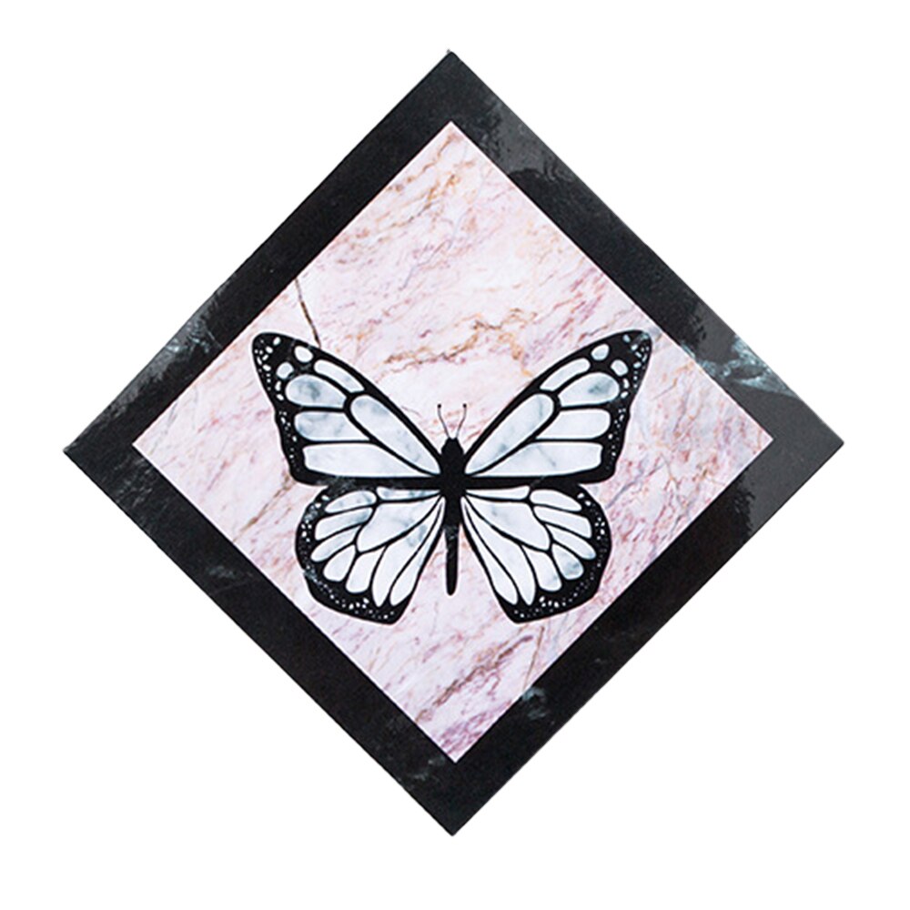 12pcs Diagonal Seam Stickers Butterfly Marble DIY Tile Sticker Waterproof Self-Adhesive Floor Sticker For Living Room Kitchen: B