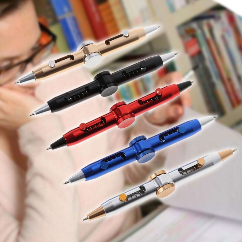 ENLACE Hoogwaardige balpenset, 6 stuks, ergonomische balpen, metalen pen met anti-slip gripzone, drukbalpen met 10 stuks balpenvullingen voor kantoor, huishouden, zwart