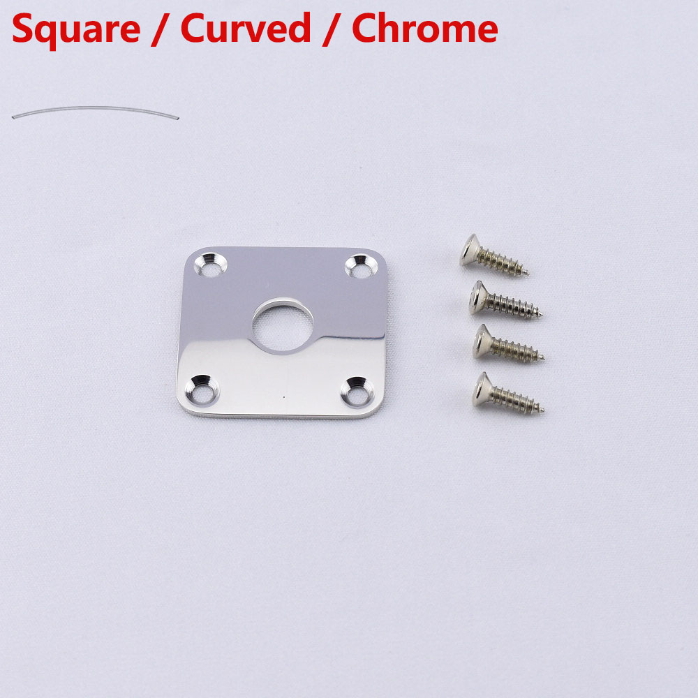【Made in Japan by GOTOH】 Flat / Curved Stainless Steel Jack Plate For Electric Guitar Bass: SC-CR 1 Piece