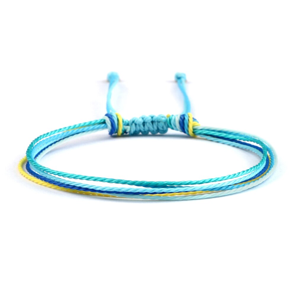 Pulsera trenzada con línea de cera de colores para hombre y mujer, brazalete ajustable, de joyería para amigos, Pulsera de pareja, 13 estilos: style 10