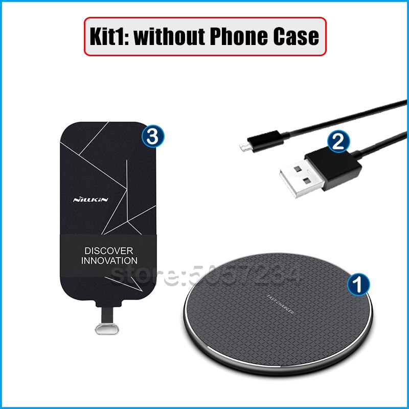 Cargador inalámbrico para Huawei P Smart Z Pro , , , , receptor de carga USB, adaptador Micro USB tipo C: P Smart 2020 / Kit1- without Case