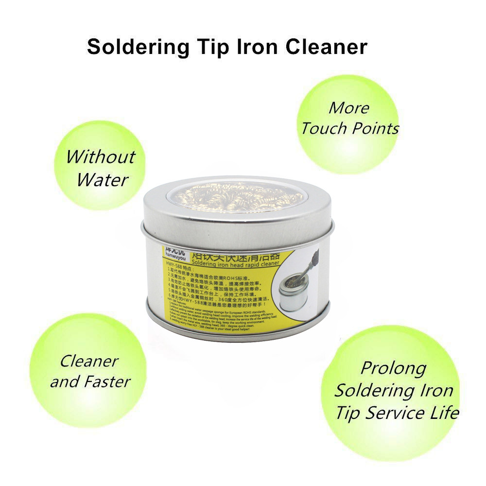 Iron sponge Iron Tip Cleaner Stainless Steel Solder Soldering Iron Tip Cleaner with Wire Sponge OCT 9