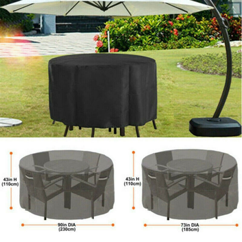 Zwart Waterdichte Outdoor Tuin Patio Meubels Tafel Ronde Cover Onderdak Tafel Anti-Dust Bescherm Tas Textiel S