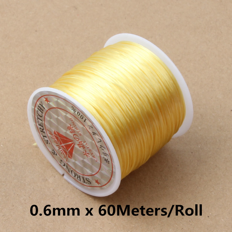 Cordón elástico fuerte para cuentas de cristal, 60M, 0,5-1,2mm, pulsera, collar, hilo elástico para fabricación de joyería, línea Flexible Diy: Morado